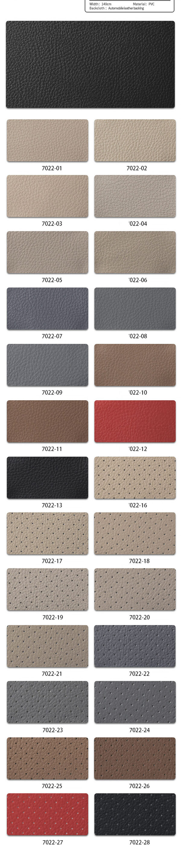 Automotive Interior Upholstery Best Quality Perforated Car Seat Pvc Leather - Image 4