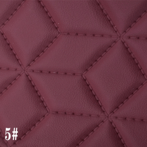 Embroidery Diamond Pattern Pvc Artificial Synthetic Leather With Spong