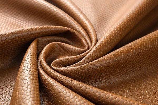PVC leather rolls on a production line