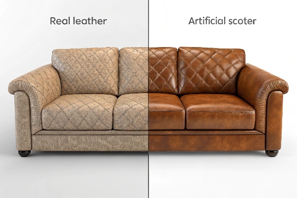 real vs faux leather sofa