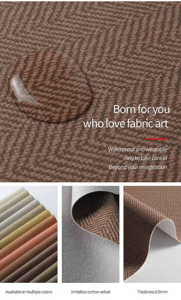 Fashion New Coarse Grain Imitation Cloth Design Artificial Pvc Leather - Image 3