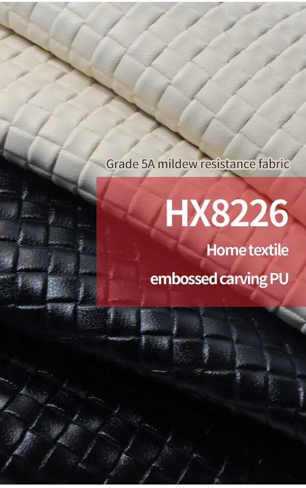 Home Textile Weave Style Embossed Carving Pu Leather Grade 5a Mildew R - Image 3