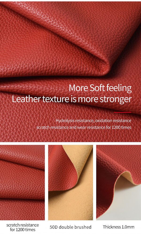 Super Soft Lychee Design Artificial Pvc Leather For Sofa Car Seats Cha - Image 2