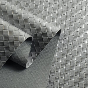 Bas Relief Style Cross Grain Weave Braid Design Artificial Pvc Leather