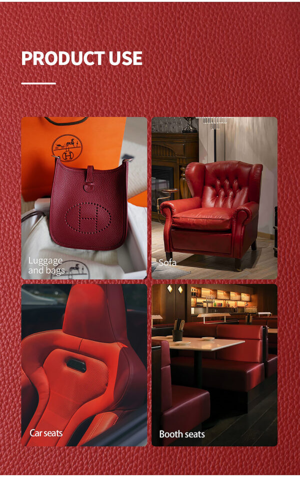 Super Soft Lychee Design Artificial Pvc Leather For Sofa Car Seats Cha - Image 3