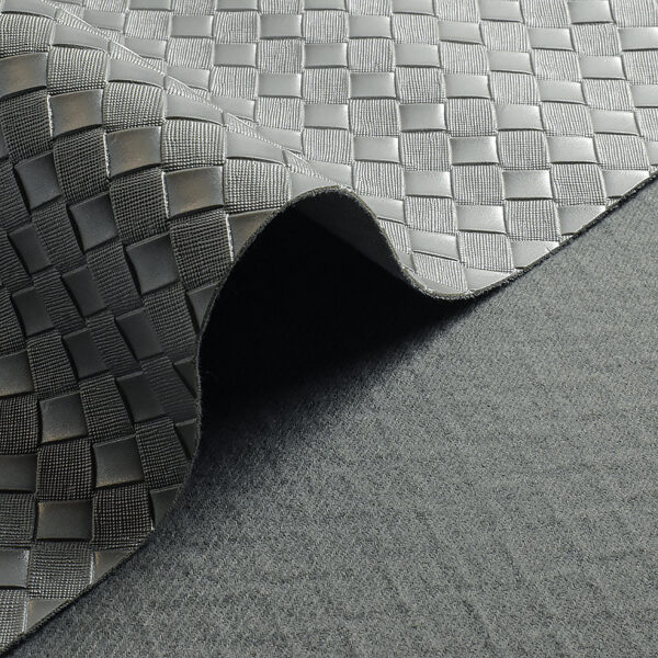 Bas Relief Style Cross Grain Weave Braid Design Artificial Pvc Leather - Image 2