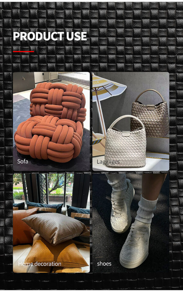 Home Textile Weave Style Embossed Carving Pu Leather Grade 5a Mildew R - Image 4