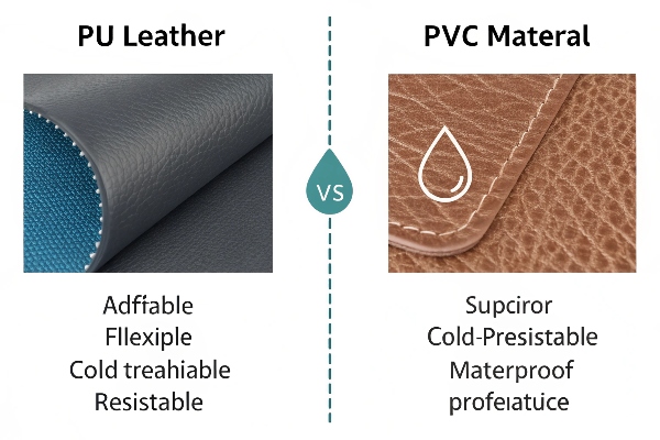 PU vs PVC swatch comparison